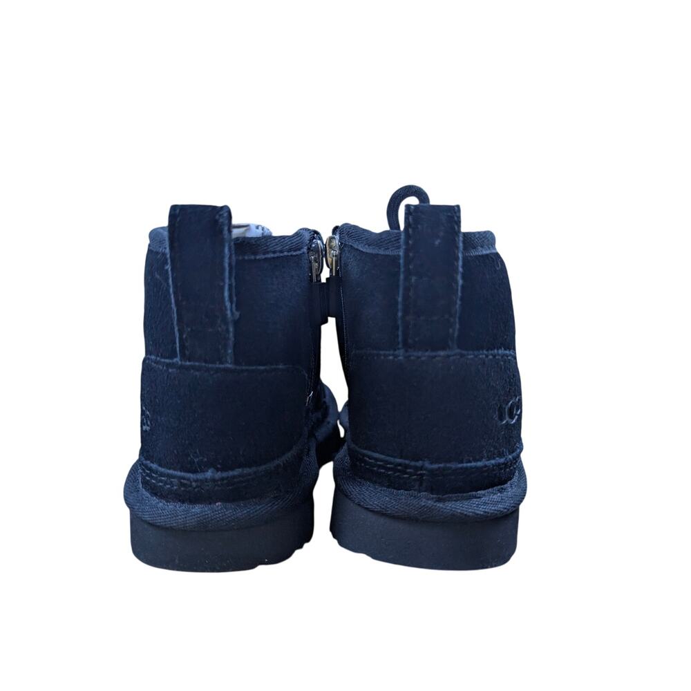 UGG Toddlers 10 Neumel‎ II Boots Black Suede UGG Plush Booties Zip Lace up NWB - Picture 4 of 9
